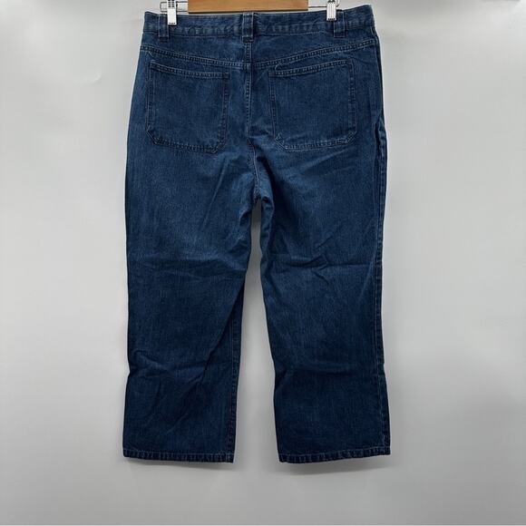 Vintage Tommy Hilfiger Dark Wash High Rise Cropped Denim Straight‎ Jeans Size 14 - Picture 4 of 9